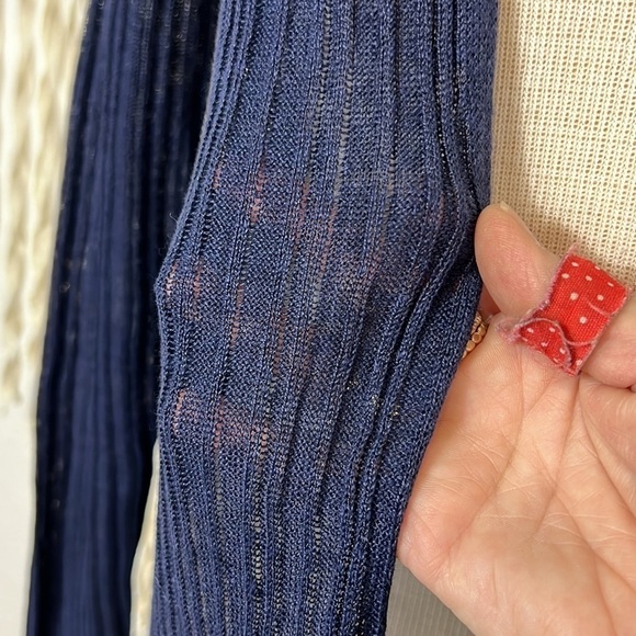 Eileen Fisher Petite Navy Linen Open Front Cardigan Size XS/P - Picture 2 of 6